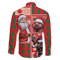 Canadian Christmas Family Matching Summer Maxi Dress and Hawaiian Shirt Santa Hoho Holiday - A Beaver and Moose - Wonder Print Shop