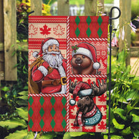 Canadian Christmas Garden Flag Santa Hoho Holiday - A Beaver and Moose - Wonder Print Shop