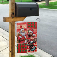 Canadian Christmas Garden Flag Santa Hoho Holiday - A Beaver and Moose - Wonder Print Shop