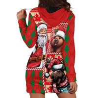 Canadian Christmas Hoodie Dress Santa Hoho Holiday - A Beaver and Moose - Wonder Print Shop