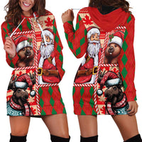 Canadian Christmas Hoodie Dress Santa Hoho Holiday - A Beaver and Moose - Wonder Print Shop