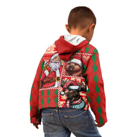 Canadian Christmas Kid Hoodie Santa Hoho Holiday - A Beaver and Moose - Wonder Print Shop