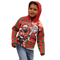 Canadian Christmas Kid Hoodie Santa Hoho Holiday - A Beaver and Moose - Wonder Print Shop