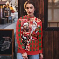 Canadian Christmas Ugly Christmas Sweater Santa Hoho Holiday - A Beaver and Moose - Wonder Print Shop