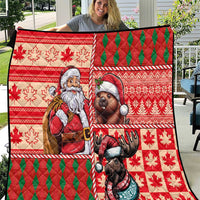 Canadian Christmas Quilt Santa Hoho Holiday - A Beaver and Moose - Wonder Print Shop