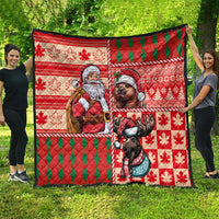 Canadian Christmas Quilt Santa Hoho Holiday - A Beaver and Moose - Wonder Print Shop