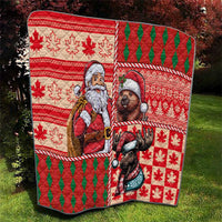 Canadian Christmas Quilt Santa Hoho Holiday - A Beaver and Moose - Wonder Print Shop
