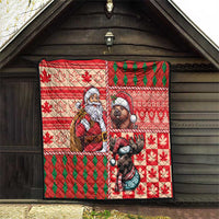 Canadian Christmas Quilt Santa Hoho Holiday - A Beaver and Moose - Wonder Print Shop