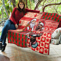 Canadian Christmas Quilt Santa Hoho Holiday - A Beaver and Moose - Wonder Print Shop