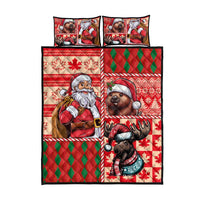 Canadian Christmas Quilt Bed Set Santa Hoho Holiday - A Beaver and Moose - Wonder Print Shop