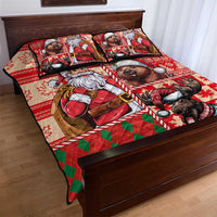 Canadian Christmas Quilt Bed Set Santa Hoho Holiday - A Beaver and Moose - Wonder Print Shop