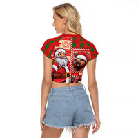 Canadian Christmas Raglan Cropped T Shirt Santa Hoho Holiday - A Beaver and Moose - Wonder Print Shop