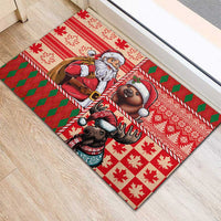 Canadian Christmas Rubber Doormat Santa Hoho Holiday - A Beaver and Moose - Wonder Print Shop