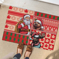 Canadian Christmas Rubber Doormat Santa Hoho Holiday - A Beaver and Moose - Wonder Print Shop
