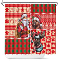 Canadian Christmas Shower Curtain Santa Hoho Holiday - A Beaver and Moose