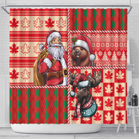 Canadian Christmas Shower Curtain Santa Hoho Holiday - A Beaver and Moose