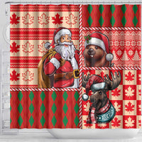 Canadian Christmas Shower Curtain Santa Hoho Holiday - A Beaver and Moose