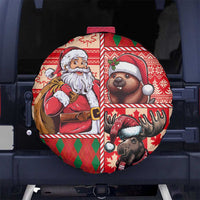 Canadian Christmas Spare Tire Cover Santa Hoho Holiday - A Beaver and Moose - Wonder Print Shop