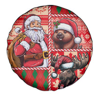 Canadian Christmas Spare Tire Cover Santa Hoho Holiday - A Beaver and Moose - Wonder Print Shop