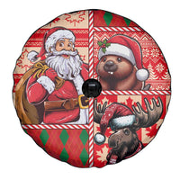 Canadian Christmas Spare Tire Cover Santa Hoho Holiday - A Beaver and Moose - Wonder Print Shop