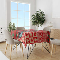 Canadian Christmas Tablecloth Santa Hoho Holiday - A Beaver and Moose - Wonder Print Shop