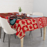 Canadian Christmas Tablecloth Santa Hoho Holiday - A Beaver and Moose - Wonder Print Shop