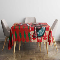 Canadian Christmas Tablecloth Santa Hoho Holiday - A Beaver and Moose - Wonder Print Shop