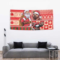 Canadian Christmas Tapestry Santa Hoho Holiday - A Beaver and Moose - Wonder Print Shop