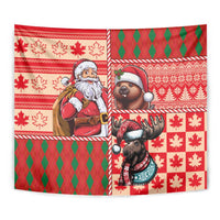 Canadian Christmas Tapestry Santa Hoho Holiday - A Beaver and Moose - Wonder Print Shop