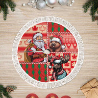 Canadian Christmas Tree Skirt Santa Hoho Holiday - A Beaver and Moose - Wonder Print Shop