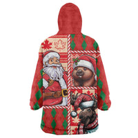 Canadian Christmas Wearable Blanket Hoodie Santa Hoho Holiday - A Beaver and Moose - Wonder Print Shop