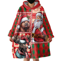 Canadian Christmas Wearable Blanket Hoodie Santa Hoho Holiday - A Beaver and Moose - Wonder Print Shop