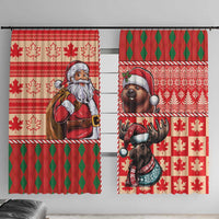 Canadian Christmas Window Curtain Santa Hoho Holiday - A Beaver and Moose - Wonder Print Shop