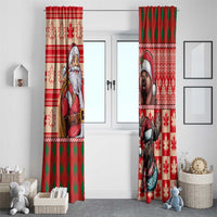 Canadian Christmas Window Curtain Santa Hoho Holiday - A Beaver and Moose - Wonder Print Shop