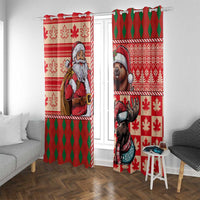 Canadian Christmas Window Curtain Santa Hoho Holiday - A Beaver and Moose - Wonder Print Shop