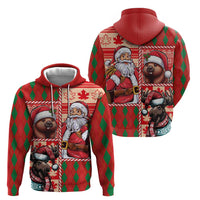 Canadian Christmas Zip Hoodie Santa Hoho Holiday - A Beaver and Moose - Wonder Print Shop