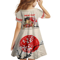 Personalised Japanese Culture Hawaii Style Family Matching Short Sleeve Bodycon Dress and Hawaiian Shirt Japanese Samurai with Hawaiian Pattern - Wonder Print Shop
