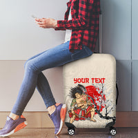 Personalised Japanese Culture Hawaii Style Luggage Cover Japanese Samurai with Hawaiian Pattern - Wonder Print Shop