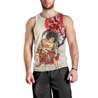 Personalised Japanese Culture Hawaii Style Men Tank Top Japanese Samurai with Hawaiian Pattern - Wonder Print Shop