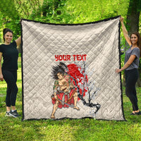 Personalised Japanese Culture Hawaii Style Quilt Japanese Samurai with Hawaiian Pattern - Wonder Print Shop