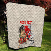 Personalised Japanese Culture Hawaii Style Quilt Japanese Samurai with Hawaiian Pattern - Wonder Print Shop