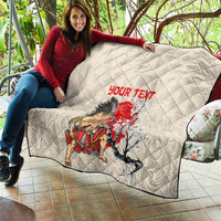 Personalised Japanese Culture Hawaii Style Quilt Japanese Samurai with Hawaiian Pattern - Wonder Print Shop