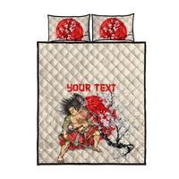 Personalised Japanese Culture Hawaii Style Quilt Bed Set Japanese Samurai with Hawaiian Pattern - Wonder Print Shop