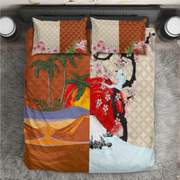Japanese Culture Hawaii Style Bedding Set Mauna Kea and Fuji Mountains - Wonder Print Shop