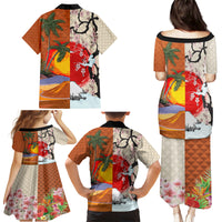 Japanese Culture Hawaii Style Family Matching Puletasi and Hawaiian Shirt Mauna Kea and Fuji Mountains - Wonder Print Shop