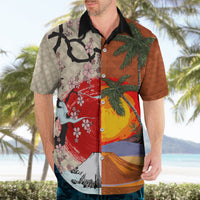 Japanese Culture Hawaii Style Hawaiian Shirt Mauna Kea and Fuji Mountains - Wonder Print Shop
