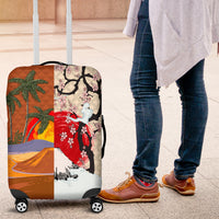 Japanese Culture Hawaii Style Luggage Cover Mauna Kea and Fuji Mountains - Wonder Print Shop