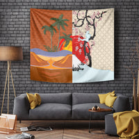 Japanese Culture Hawaii Style Tapestry Mauna Kea and Fuji Mountains - Wonder Print Shop