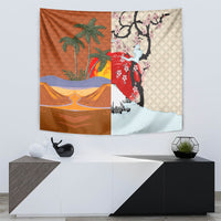 Japanese Culture Hawaii Style Tapestry Mauna Kea and Fuji Mountains - Wonder Print Shop