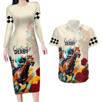 Kentucky Horse Racing 151st Anniversary Couples Matching Long Sleeve Bodycon Dress and Hawaiian Shirt LT03